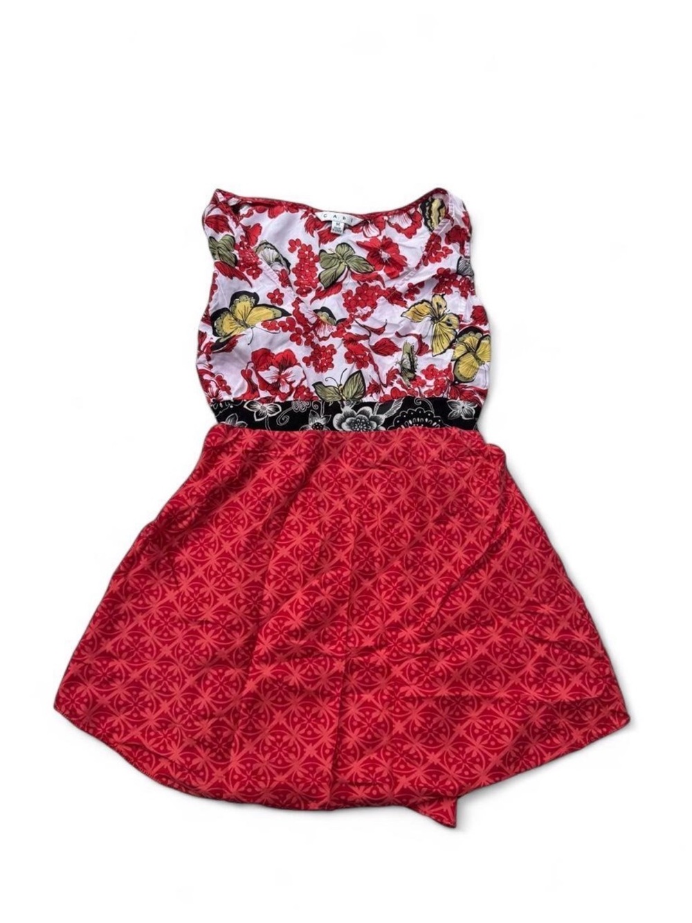 CAbi Floral Print Boho Baby Doll Shirt With a Butterfly + Floral Pattern